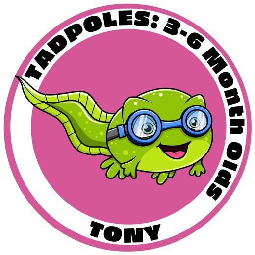 Tadpole swimming level badge — 3–6 months