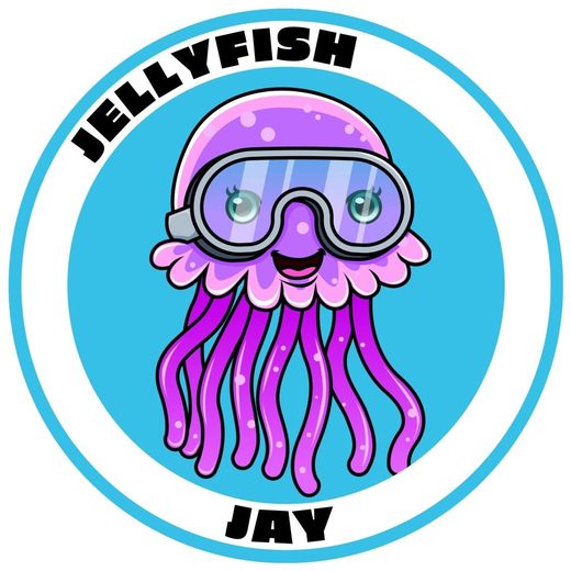 Jellyfish swimming level badge — floating & kicking
