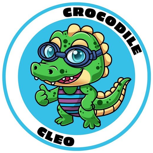 Crocodile swimming level badge — stroke building