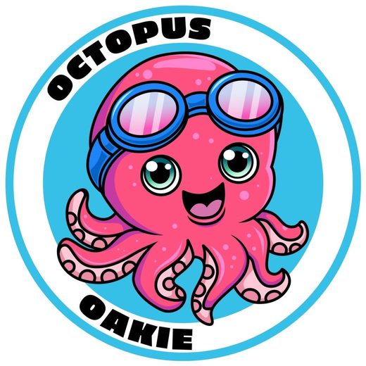 Octopus swimming level badge — all four strokes