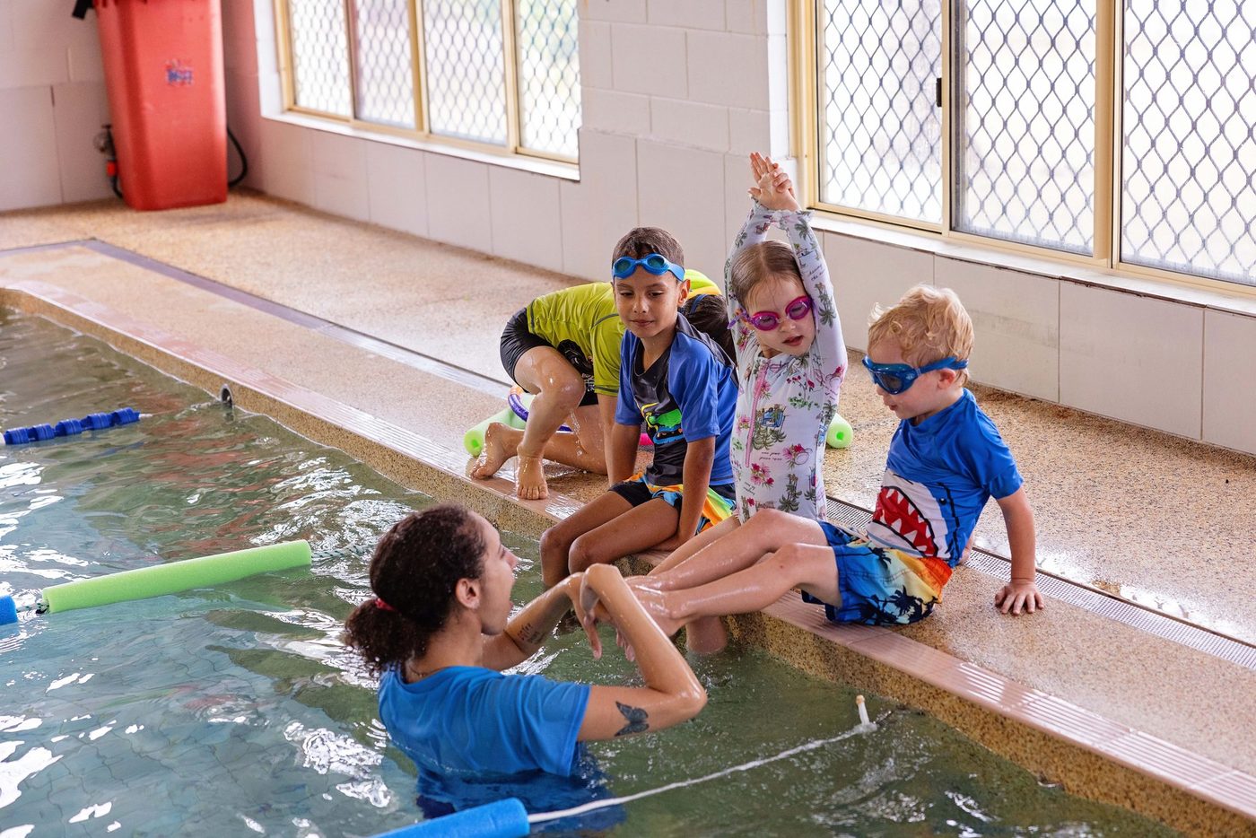 Colourful underwater mural at Marlins Swim School